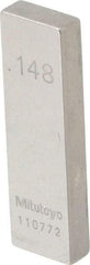 Mitutoyo - 0.148" Rectangular Steel Gage Block - Accuracy Grade AS-1, Includes Certificate of Inspection - All Tool & Supply