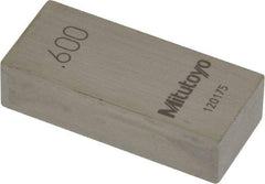 Mitutoyo - 0.6" Rectangular Steel Gage Block - Accuracy Grade AS-1, Includes Certificate of Inspection - All Tool & Supply