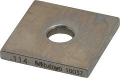 Mitutoyo - 0.114" Square Steel Gage Block - Accuracy Grade 0, Includes Certificate of Inspection - All Tool & Supply