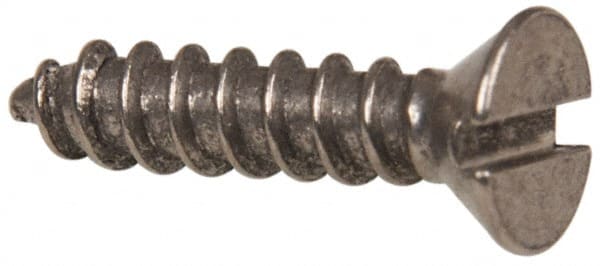 Value Collection - #6 Flat Head Slotted Sheet Metal Screw - Stainless Steel, 5/8" OAL, Grade 316 - All Tool & Supply