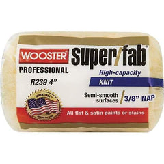 Wooster Brush - 3/8" Nap, 4" Wide Paint Roller - Medium Texture, Synthetic Knit - All Tool & Supply