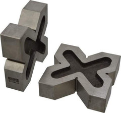 SPI - 3/4 to 2" Capacity, 90° Angle, Cast Iron 4-Way V-Block - 4" Long x 1-3/16" Wide x 4" High, Sold as Matched Pair - All Tool & Supply