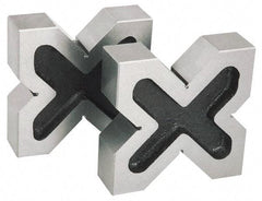 SPI - 1-9/16 to 2-3/8" Capacity, 90° Angle, Cast Iron 4-Way V-Block - 4-3/4" Long x 1-3/8" Wide x 4-3/4" High, Sold as Matched Pair - All Tool & Supply