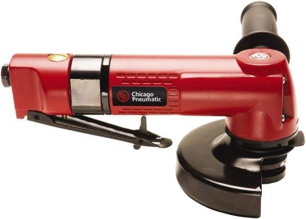 Chicago Pneumatic - 5" Wheel Diam, 12,000 RPM, Pneumatic Angle & Disc Grinder - 3/8-24 Spindle, 5.4 CFM, Front Exhaust - All Tool & Supply