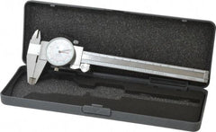 Fowler - 0mm to 6" Range, 0.001" and 0.02 mm Graduation, 0.1" per Revolution, Dial Caliper - White Face, 1.56" Jaw Length - All Tool & Supply