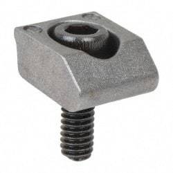 Mitee-Bite - 8-32 Screw Thread, 1/2" Wide x 0.1" High, Smooth Steel Standard Style Screw Mount Toe Clamp - 1,500 Lb Holding Force, 44" Lb Torque, 3.7 Lb Ft Torque, 25/64" Long Extension, 0.016" Throw, 8 Clamps in Package - All Tool & Supply