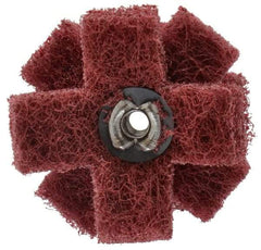 Standard Abrasives - 1-1/2" Diam Medium Density Cross Buff - 3 Plys, 8-32 Thread, Very Fine Grade, 20,000 Max RPM - All Tool & Supply