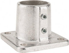 Hollaender - 1-1/2" Pipe, Base Flange, Aluminum Alloy Flange Pipe Rail Fitting - Bright Finish - All Tool & Supply