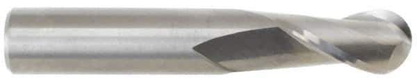 M.A. Ford - 5/8" Diam, 1-1/4" LOC, 2 Flute Solid Carbide Ball End Mill - Uncoated, Single End, 3-1/2" OAL, 5/8" Shank Diam, Spiral Flute - All Tool & Supply