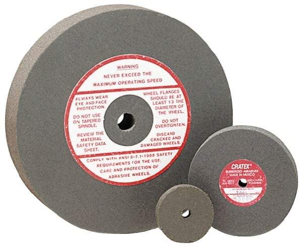 Cratex - 4" Diam x 1/2" Hole x 1/4" Thick, Surface Grinding Wheel - Silicon Carbide, Fine Grade, 5,250 Max RPM, Rubber Bond, No Recess - All Tool & Supply