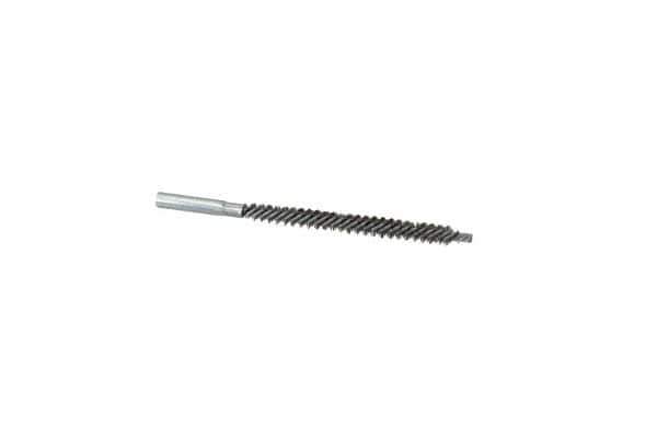 Schaefer Brush - 4" Brush Length, 3/8" Diam, Double Stem, Double Spiral Tube Brush - 6" Long, Stainless Steel, 12-24 Female Connection - All Tool & Supply