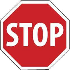 NMC - "Stop", 30" Wide x 30" High, Aluminum Stop & Yield Signs - 0.063" Thick, White on Red, Octagon, Post Mount - All Tool & Supply