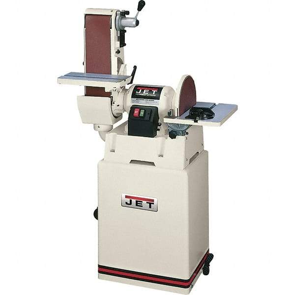 Jet - 48 Inch Long x 6 Inch Wide Belt, 12 Inch Diameter, Horizontal and Vertical Combination Sanding Machine - 2,500 Ft./min Belt Speed, 1-1/2 HP, Single Phase - All Tool & Supply