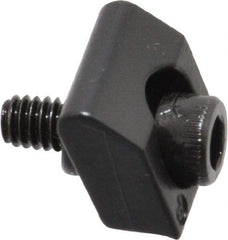 Mitee-Bite - 8-32 Screw Thread, 1/2" Wide x 0.1" High, Serrated Steel Standard Style Screw Mount Toe Clamp - 1,500 Lb Holding Force, 44" Lb Torque, 3.7 Lb Ft Torque, 25/64" Long Extension, 0.016" Throw, 8 Clamps in Package - All Tool & Supply