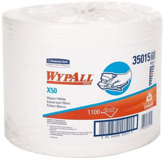 WypAll - X50 Dry Shop Towel/Industrial Wipes - Jumbo Roll, 13-3/8" x 9-3/4" Sheet Size, White - All Tool & Supply