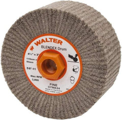 WALTER Surface Technologies - 4-1/2" Diam Aluminum Oxide Unmounted Flap Wheel - 5/8" Hole, 5/8-11 Thread, 2" Wide, Nonwoven, Fine Grade, 3,800 Max RPM - All Tool & Supply