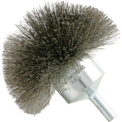 Brush Research Mfg. - 2-3/4" Brush Diam, Crimped, Flared End Brush - 1/4" Diam Steel Shank, 20,000 Max RPM - All Tool & Supply