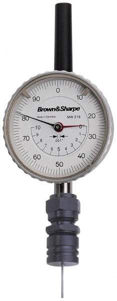 TESA Brown & Sharpe - Depth Gage Indicator Mounting Collet - 1/4 Inch Base Hole Diameter, 3/8-32 Rod Thread, Use with Dial Depth Gages - All Tool & Supply