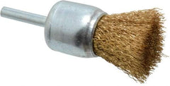 Value Collection - 1-1/4" Brush Diam, Crimped, End Brush - 1/4" Diam Shank, 4,500 Max RPM - All Tool & Supply