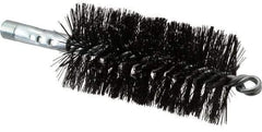 Schaefer Brush - 4-1/2" Brush Length, 2-1/4" Diam, Double Stem, Double Spiral Tube Brush - 7-1/2" Long, Tempered Steel Wire, 1/4" NPT Male Connection - All Tool & Supply