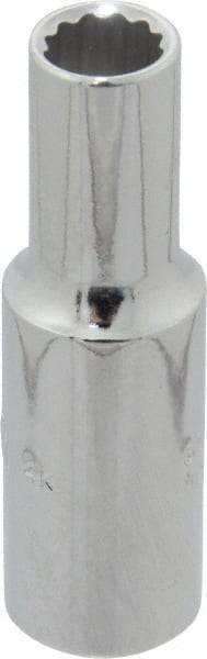 Proto - 3/8" Drive, Deep Hand Socket - 12 Points, 2-1/8" OAL, Chrome Finish - All Tool & Supply