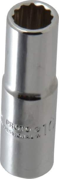 Proto - 3/8" Drive, Deep Hand Socket - 12 Points, 2-1/8" OAL, Chrome Finish - All Tool & Supply