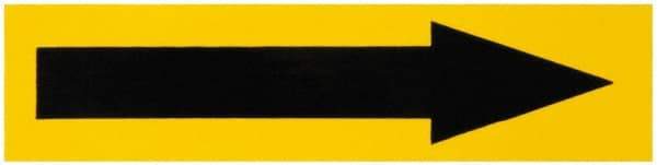 NMC - Pipe Marker with No Legend and Arrow Graphic - 1-1/2 to 2" Pipe Outside Diam, Black on Yellow - All Tool & Supply