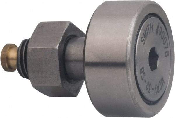 Accurate Bushing - 40mm Roller Diam x 20mm Width, 18mm Stud Diam x 36.5mm Length, Sealed Stud Cam Follower with Hex - Carbon Steel, 19mm Thread Length, M18x1.5 Thread, 58mm OAL, 21,000 N Dynamic Cap, 39,500 N Static Cap - All Tool & Supply