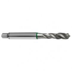 M8x1.25 6H 3-Flute Cobalt Green Ring Semi-Bottoming 40 degree Spiral Flute Tap-Bright - All Tool & Supply