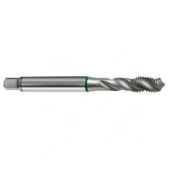 M10x1.5 6H 3-Flute Cobalt Green Ring Semi-Bottoming 40 degree Spiral Flute Tap-Bright - All Tool & Supply