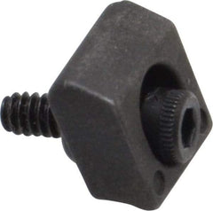 Mitee-Bite - 4-40 Screw Thread, 3/8" Wide x 0.075" High, Smooth Steel Standard Style Screw Mount Toe Clamp - 650 Lb Holding Force, 16" Lb Torque, 1.33 Lb Ft Torque, 0.26" Long Extension, 0.0075" Throw, 8 Clamps in Package - All Tool & Supply