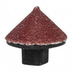 Superior Abrasives - 5/8" Diam 80 Grit 90° Included Angle Cone Center Lap - Aluminum Oxide, Medium Grade, Shank Mounted - All Tool & Supply