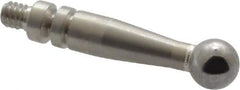 Mitutoyo - 3mm Ball Diam, Steel, Ball Test Indicator Contact Point - 0.59" Contact Point Length, Use with Mitutoyo 513 Series Dial Test Indicators - All Tool & Supply