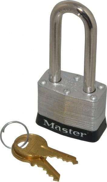 Master Lock - Keyed Alike Retaining Key Conductive Lockout Padlock - 2" Shackle Clearance, 9/32" Shackle Diam, 1-1/4" Body Height x 1-9/16" Body Width, Black, 4 Pins - All Tool & Supply