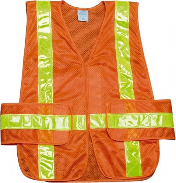 Ability One - High Visibility Vest - CL2 ORG/YLW UNIV FRONT CLOSE SAFETY VEST - All Tool & Supply