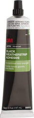 3M - 5 oz Tube Black Weatherstrip Adhesive - Series 08011, 24 hr Working Time, 24 hr Full Cure Time, Bonds to Rubber - All Tool & Supply