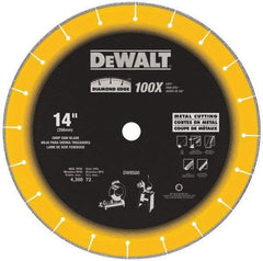 DeWALT - 14" Diam, 1" Arbor Hole Diam, 20 Tooth Wet & Dry Cut Saw Blade - Diamond-Tipped, Standard Round Arbor - All Tool & Supply