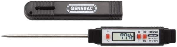 General - -40 to 302°F, -40 to 150°C, Digital Pocket Thermometer - Accurate to 1.8°F, Stainless Steel - All Tool & Supply