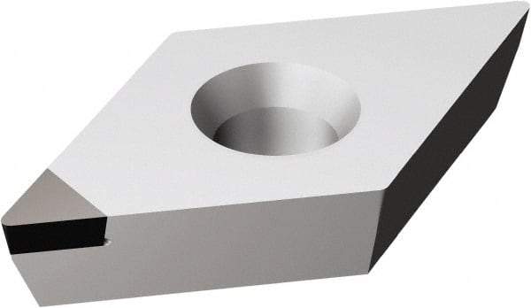 Sandvik Coromant - DCMW32.52 FP Grade CD05 Polycrystalline Diamond (PCD) Turning Insert - Uncoated, 55° Diamond, 3/8" Inscr Circle, 5/32" Thick, 1/32" Corner Radius - All Tool & Supply