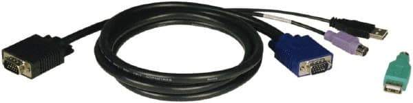 Tripp-Lite - 6' Long, HD15, PS/2, USB A/PS/2 Computer Cable - Black, Male x Male - All Tool & Supply