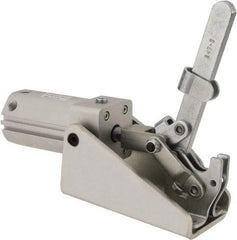 De-Sta-Co - 1,000 Lb Inner Hold Capacity, Horiz Mount, Air Power Hold-Down Toggle Clamp - 1/4 NPT Port, 145 Max psi, 94° Bar Opening, 57.15mm Height Under Bar - All Tool & Supply