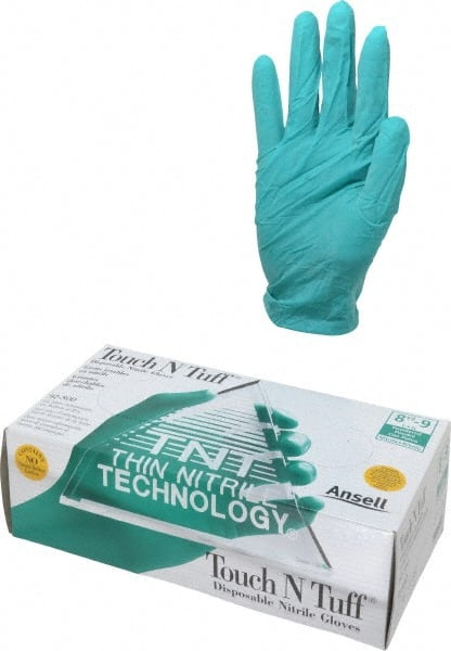 Ansell - Size L, 5 mil, Industrial Grade, Powdered Nitrile Disposable Gloves - Exact Industrial Supply