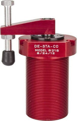 De-Sta-Co - 90 Lb Clamping Force, Right Hand Swing, 21.5mm Total Stroke, Single-Acting Pneumatic Swing Clamp - 1/8 NPT Port, 85.3mm Body Length x 76.2mm Body Width, 2.01 Cu In (Clamp), 2.26 Cu In (Unclamp), 130 Max psi - All Tool & Supply