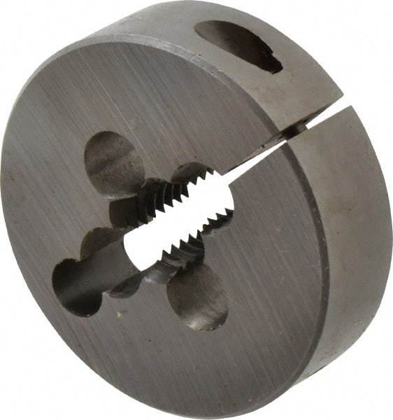 Cle-Line - 5/8-11 UNC Thread, 2-1/2" Outside Diam Carbon Steel Round Die - 3/4" Thick, Right Hand Thread, Adjustable - Exact Industrial Supply