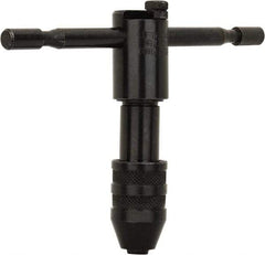 Cle-Line - #0 to 1/4" Tap Capacity, T Handle Tap Wrench - 3-3/4" Overall Length, Ratcheting - All Tool & Supply