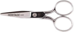 Heritage Cutlery - 1-3/4" LOC, 4-1/8" OAL Chrome Plated Standard Scissors/Shears - Right Hand, Steel Straight Handle, For Crafts - All Tool & Supply