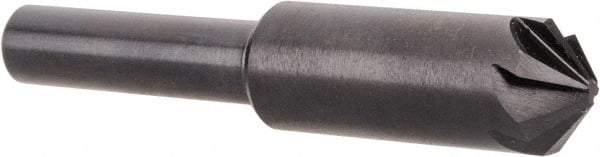 Hertel - 3/8" Head Diam, 1/4" Shank Diam, 6 Flute 100° High Speed Steel Countersink - 2" OAL, Straight Shank - All Tool & Supply