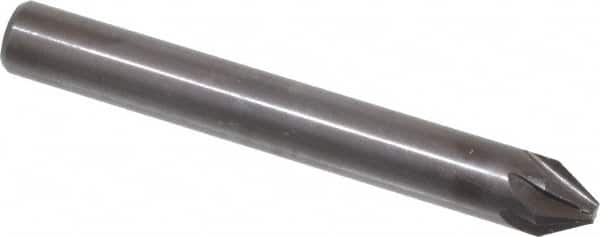 Hertel - 1/4" Head Diam, 1/4" Shank Diam, 6 Flute 60° High Speed Steel Countersink - All Tool & Supply