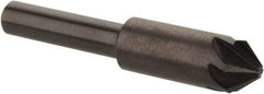 Hertel - 3/8" Head Diam, 1/4" Shank Diam, 6 Flute 82° High Speed Steel Countersink - 2" OAL, Straight Shank - All Tool & Supply