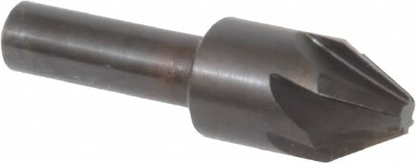 Hertel - 5/8" Head Diam, 3/8" Shank Diam, 6 Flute 60° High Speed Steel Countersink - All Tool & Supply